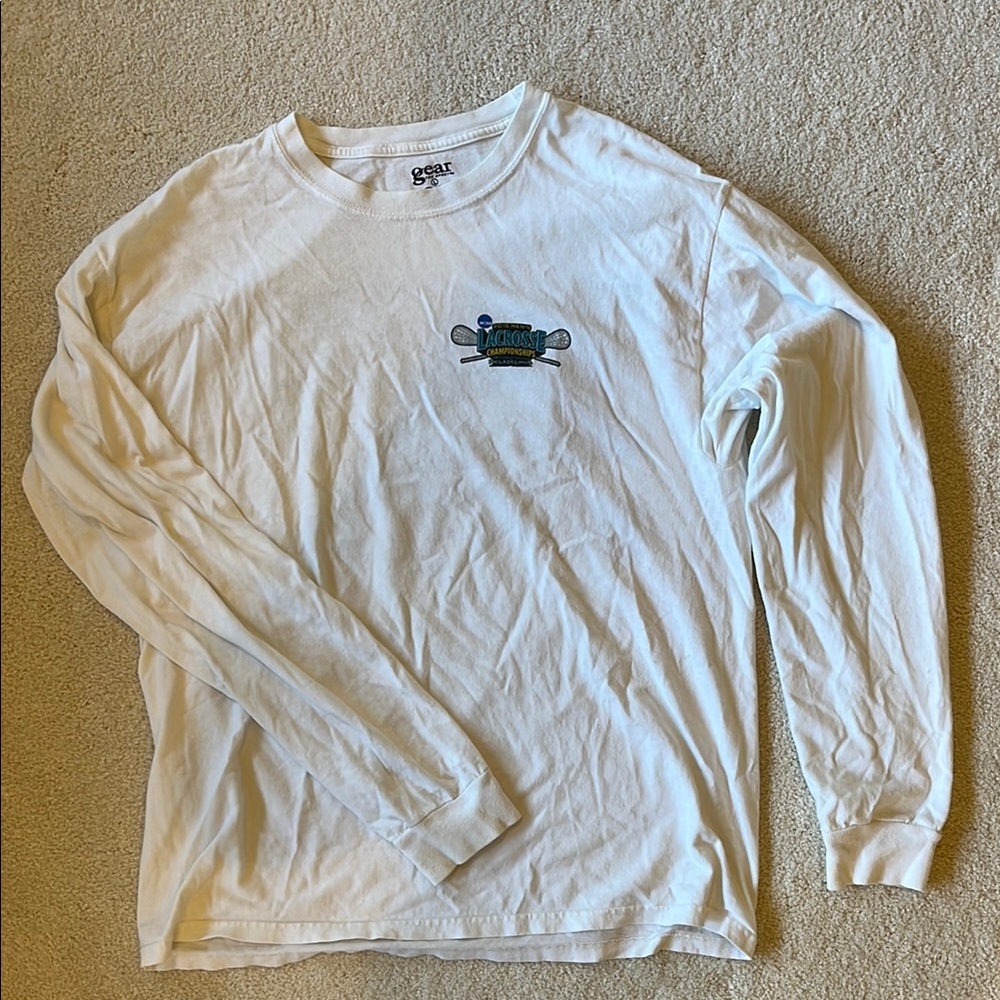 2015 Men's Lacrosse NCAA Championships D1 White Long Sleeve tee Shirt - Large